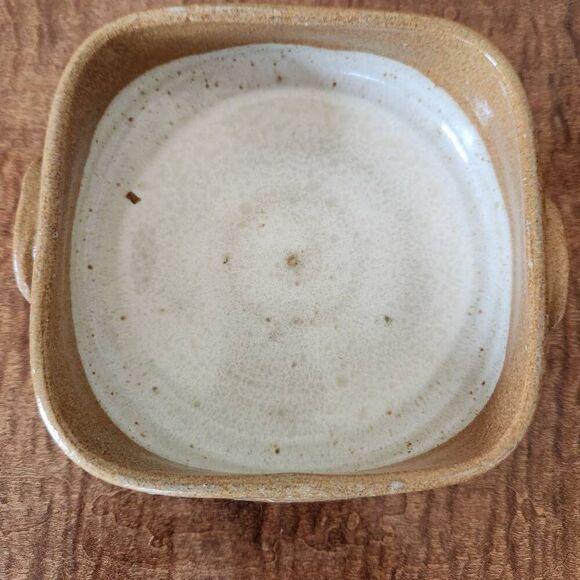 Studio Art earthenware tan pottery Gres de Viana Portugal square home decor acce - Picture 2 of 5